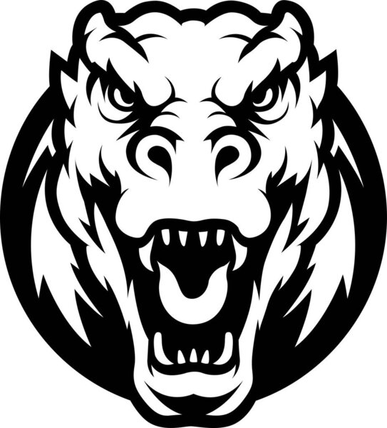 Komodo dragon animal logo from the front