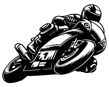 Grand Prix Motosiklet Vektörü İllüstrasyonu