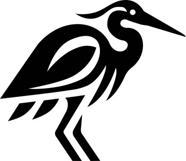 Büyük Mavi Balıkçıl Siluet Vektör İllüstrasyonu