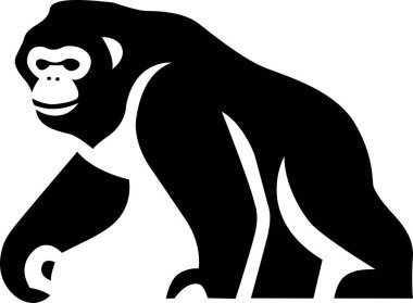 Orangutan Siluet Vektör İllüstrasyonu