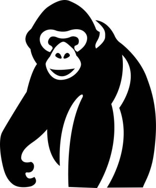 Orangutan Siluet Vektör İllüstrasyonu