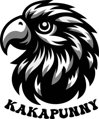 Kakapunny Siluet Vektör İllüstrasyonu