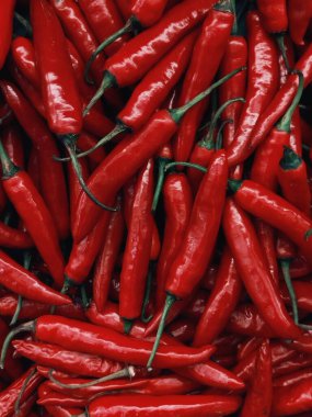 Taze Kırmızı Chili Peppers Baharatlı İçerik Arkaplanı