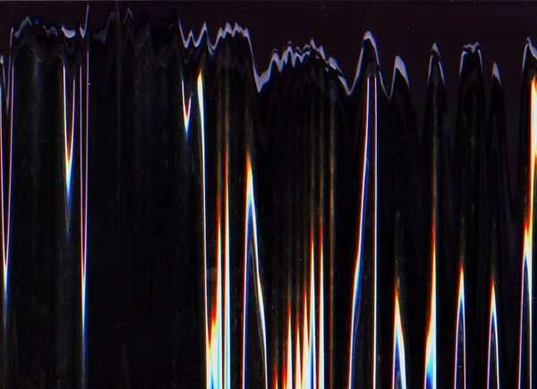 Наложение Глюка Пыльные Царапины Тревожный Экран Оранжевый Фиолетовый Цвет Волны — стоковое фото