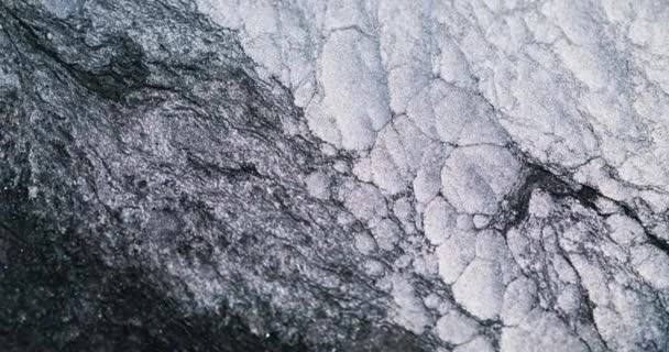 Κατεψυγμένα Αφηρημένα Φόντο Χιονάτη Κρύα Υφή Μονόχρωμο Ανοιχτό Λευκό Μαύρο — Αρχείο Βίντεο