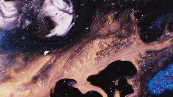 Magie Des Fluides Art Marbre Peinture Abstraite Beige Noir Liquide — Video
