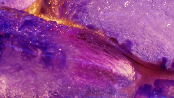 Arte Pintura Creativa Superficie Texturizada Macro Bokeh Azul Rosa Púrpura — Vídeos de Stock