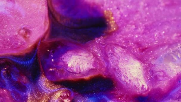 地球温暖化 ピンクの紫色の氷のマクロショットを溶かす 創造的背景 — ストック動画