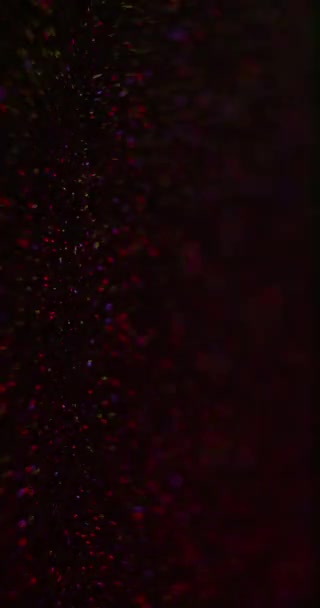 Verticale Video Bokeh Schittert Achtergrond Disco Licht Defocused Neon Rood — Stockvideo