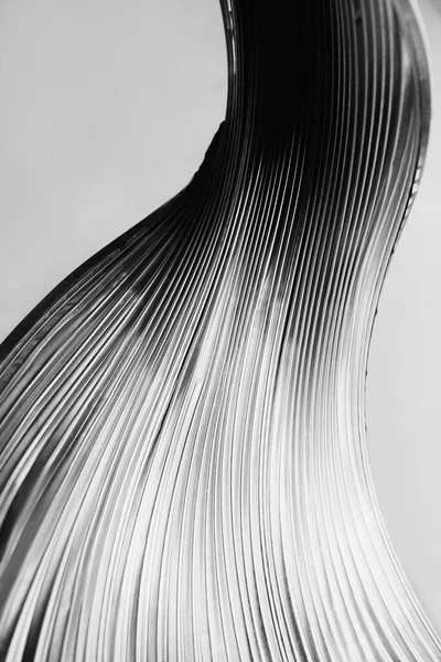 Absztrakt Művészet Monokróm Tapéta Bordázott Alumínium Szerkezet Fekete Fehér Pleated — Stock Fotó