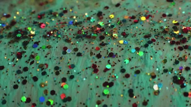 Feierlicher Hintergrund Fluidkunst Abstrakte Malerei Grüne Flüssige Farbe Mit Buntem — Stockvideo