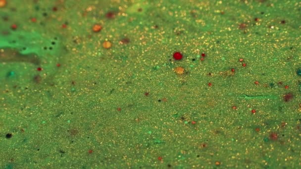 Zielony Raj Sztuka Medytacyjna Obraz Abstrakcyjny Trawiasty Kolorowy Złoty Błyszczący — Wideo stockowe