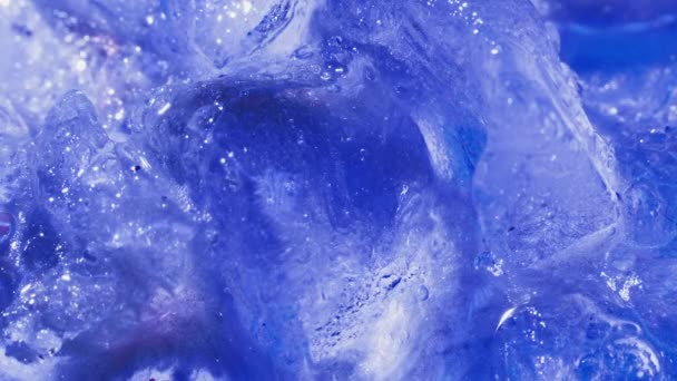 Global Warming Melting Blue Ice Macro Shot Natural Crystal Clear — Stockvideo