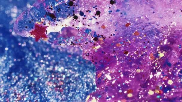 Жидкая Магия Блестящее Потоковое Искусство Праздничный Фон Цветной Мерцающий Поток — стоковое видео