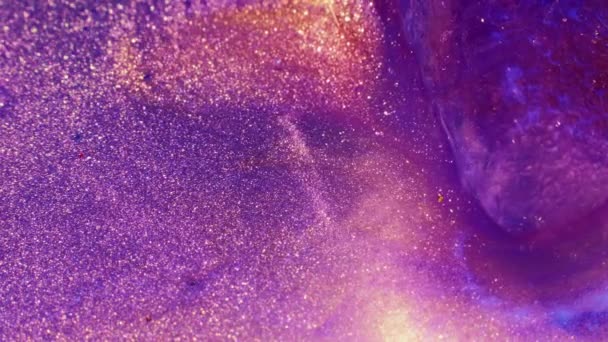Vloeibare Magie Glinsterende Stroomkunst Feestelijke Achtergrond Kleurrijke Glanzende Stroom Transparante — Stockvideo