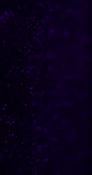Vertikal Video Bokeh Glitter Bakgrund Nattfestbelysning Blur Neon Blå Lila — Stockvideo