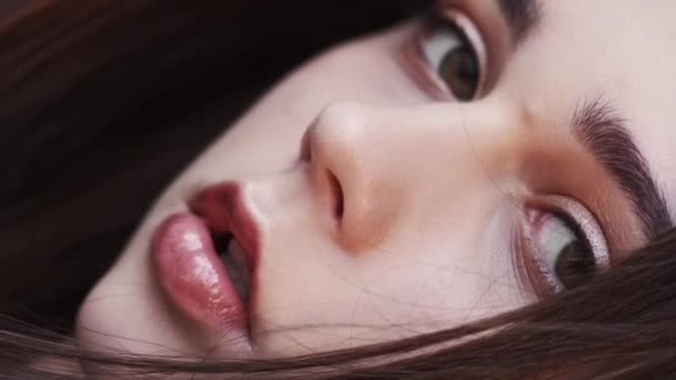 Vertical Video Sensual Woman Perfect Skin Moisturizing Treatment Pretty Affectionate — Stok video