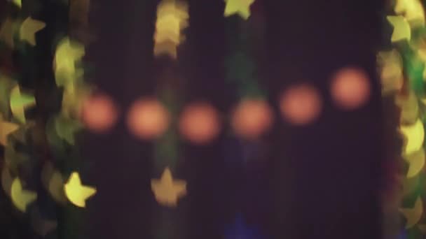 Festive Multicolor Bokeh Flickering Abstract Christmas Lights Background Motion — Stock video