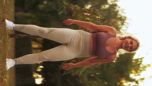 Vertical Video Sport Motivation Outdoor Workout Open Air Fitness Happy — Video