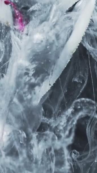 Vertical Video Fluid Splash Paint Water Drop Magic Mist Silver — Stock video