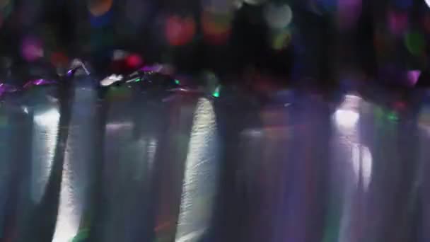 Valentines Day Background Defocused Shiny Tinsel Lens Flare Motion Blurred — Stockvideo
