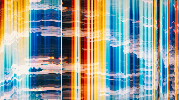 Superposición Fallos Pantalla Distorsionada Fondo Rayado Multicolor — Foto de Stock