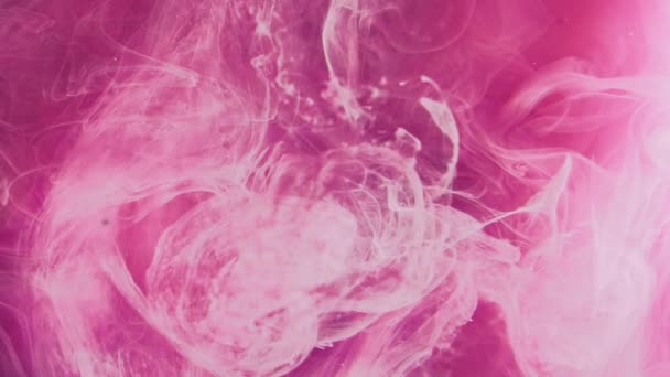 色蒸気 炎の渦だ 蒸気が浮く ピンク発光煙雲テクスチャ塗料水波拡散運動アブストラクト背景 — ストック動画