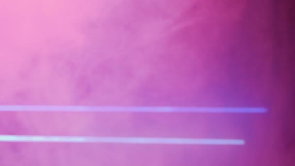 Кольоровий Дим Світло Розмивається Ультрафіолетовий Туман Дефокусовані Неонові Рожеві Блакитні — стокове відео