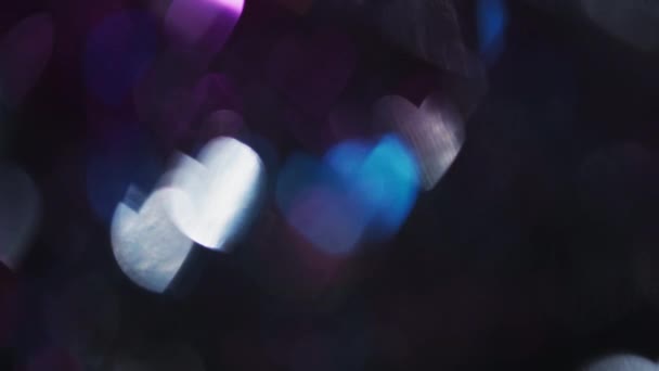 Blurred Defocused Bokeh Lights Heart Shaped Lensflare Soft Motion — Stockvideo