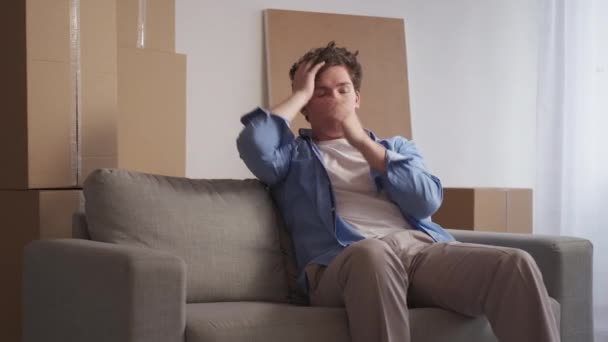 Move Problem Panic Man Nervous Feelings Worried Frustrated Guy Expressing — Stock videók