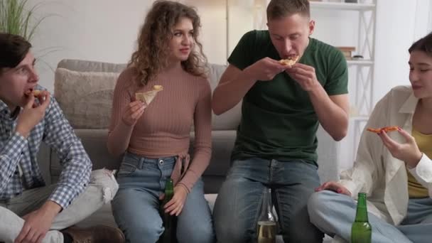 Friends Meeting Fast Food Party Enjoying Time Happy Relaxed Men — Stock video