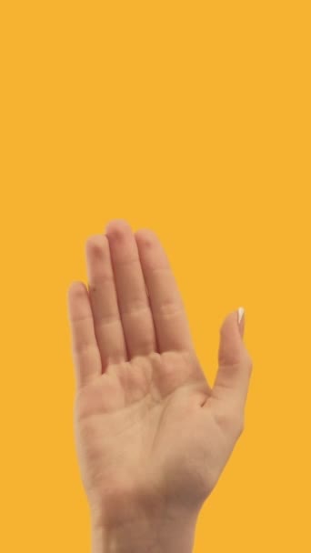 Vertical Video Goodbye Gesture Farewell Sign See You Later Female — 图库视频影像