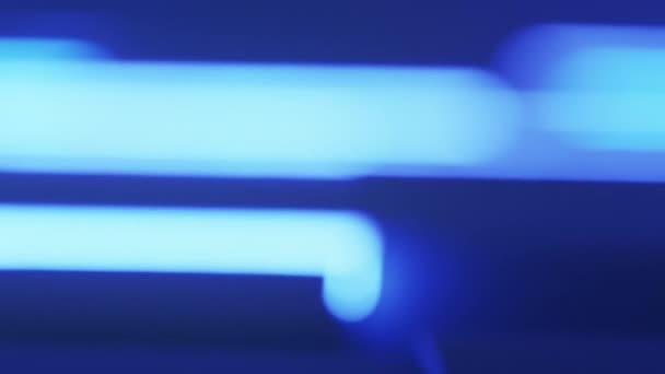 Neon Background Blur Light Fluorescent Illumination Defocused Blue Color Luminous — Stockvideo