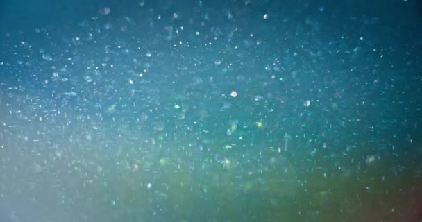 Bokeh Light Texture Glitter Background Fantasy Water Bubbles Defocused Blue — Vídeos de Stock