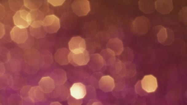 Боке Запалює Святковий Фон Золоте Сяйво Жовтий Помаранчевий Блимає Розмитий — стокове відео