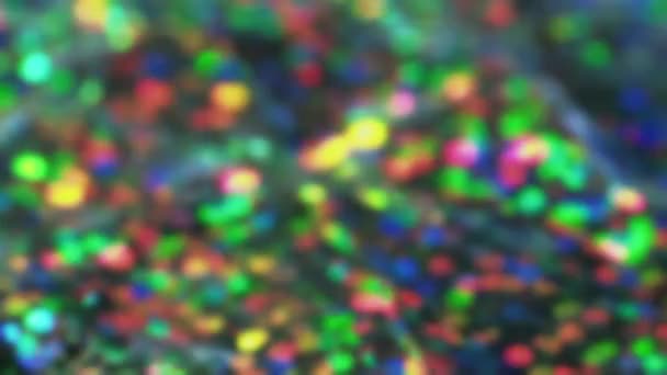 Green Illuminating Background Defocused Shimmer Festive Colorful Blinking Lights Blurred — Video Stock