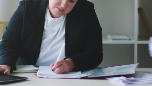 Stress Travail Date Limite Frustration Anxiété Pression Fatigué Femme Affaires — Video
