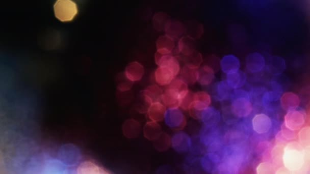 Дождевые Огни Размытый Фокус Блестящее Свечение Красочный Градиент Мигает Боке — стоковое видео