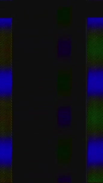 Vertical Video Color Glitch Analog Distortion Transition Flicker Blue Green — 图库视频影像