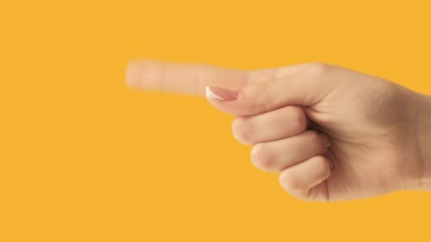 Vertical Video Sign Restriction Gesture Female Hand Showing Warning Finger — Wideo stockowe