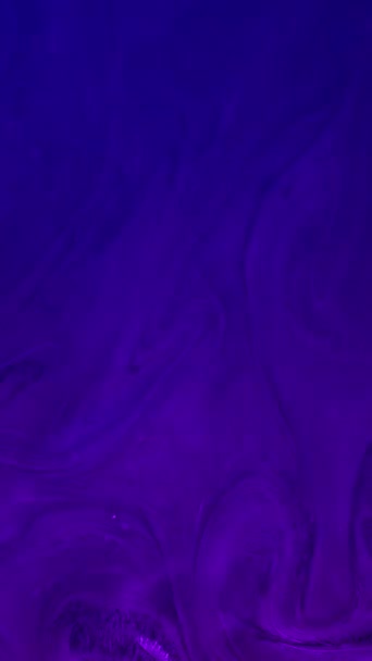 Vertical Video Ink Water Marble Swirl Fluid Mix Neon Blue — 图库视频影像