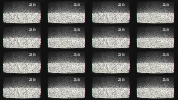 旧电视屏幕噪音模拟故障 安全监视 复古Crt电视机画面中的黑白纹理信道静态失真 — 图库照片