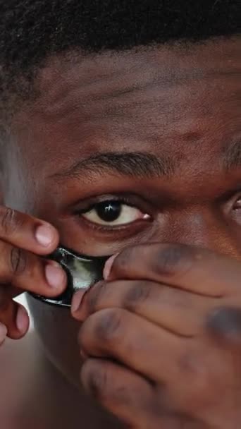 Pionowe Wideo Przepaski Oczy Pielęgnacja Twarzy Leczenie Przeciw Starzeniu Się — Wideo stockowe