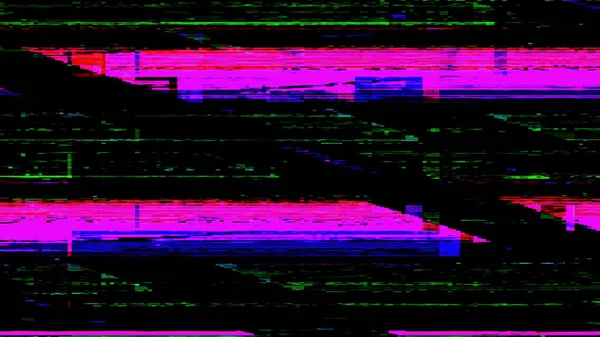 Pixel Geluid Glitch Achtergrond Matrixschade Waas Neon Roze Groen Blauw — Stockfoto