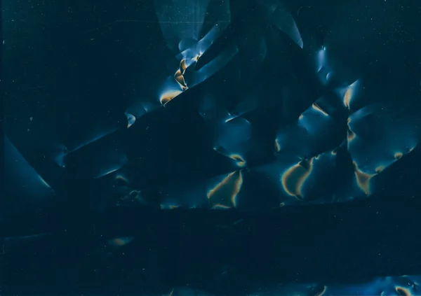 Grunge Tekstury Straszny Film Używana Powierzchnia Niebieski Pomarańczowy Kolor Rozbłysk — Zdjęcie stockowe