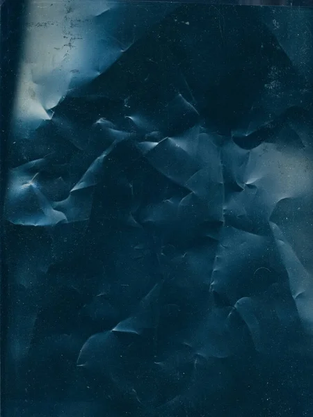 Zmiażdżona Struktura Straszny Film Powłoka Grunge Pył Zarysowuje Hałas Ciemnoniebieskim — Zdjęcie stockowe