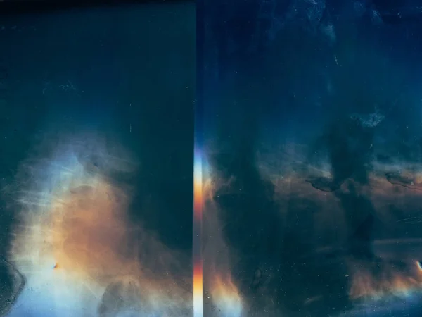 Sobreposição Grunge Filme Desgastado Filtro Angustiado Azul Laranja Luz Flare — Fotografia de Stock