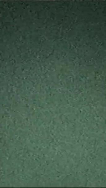 Вертикальное Видео Аналоговый Глюк Зернового Шума Эффект Диафрагмы 35Мм Зеленый — стоковое видео