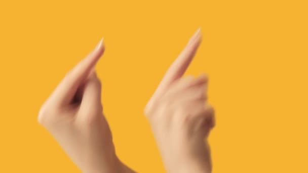 Vertical Video Fingers Pointing Next Attention Gesture Female Hands Recommending — Wideo stockowe