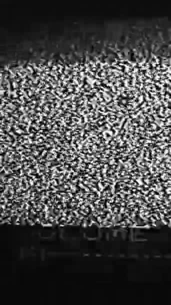 Вертикальное Видео Телевизионный Сбой Контроль Громкости Черно Белый Реальный Анахронизм — стоковое видео